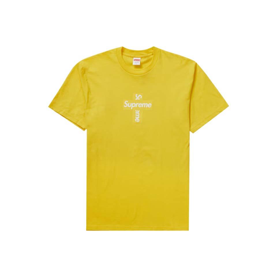 Supreme Cross Box Logo Tシャツ 黄色 | JP201UT