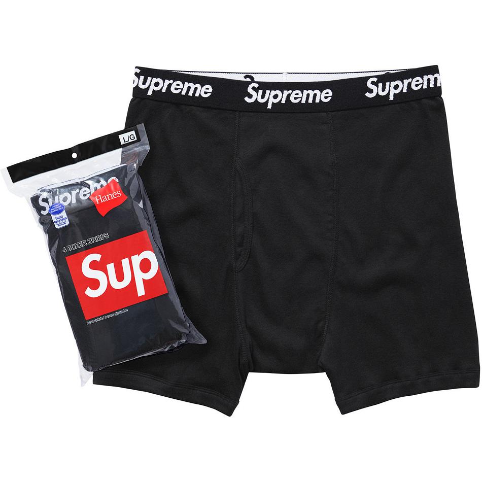 Supreme Hanes® ボクサー Briefs (4 Pack) ランジェリー 黒 | JP102SO