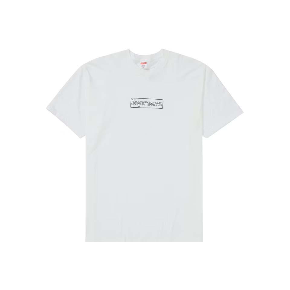 Supreme Kaws Chalk Logo Tシャツ 白 | JP197EX