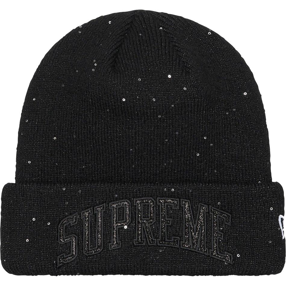 Supreme New Era® Metallic Arc Beanie ハット 黒 | JP146RW