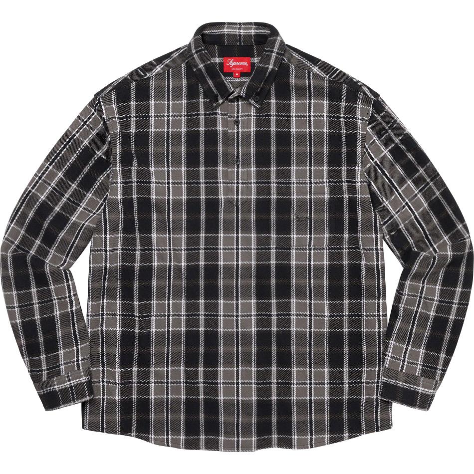 Supreme Pullover Plaid Flannel シャツ 黒 | JP379EX