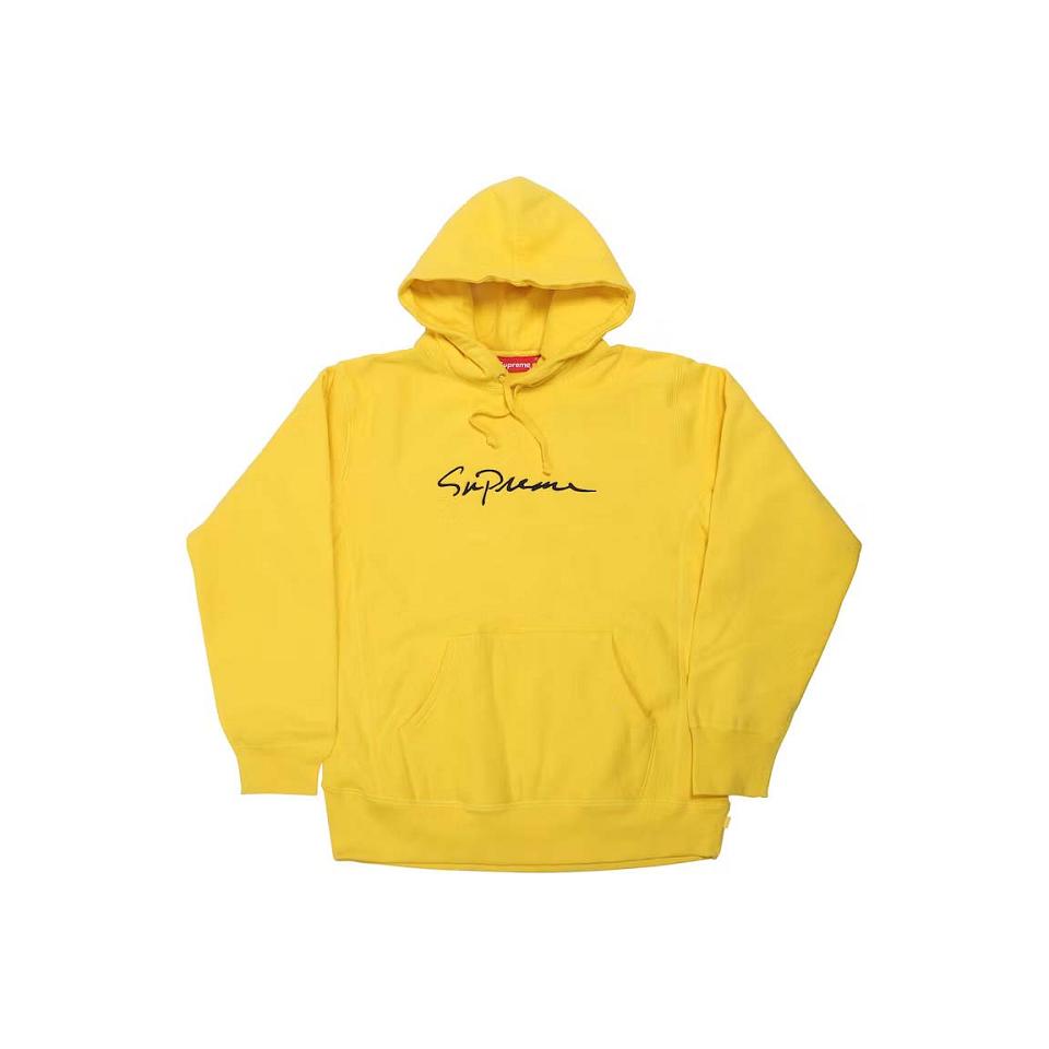 Supreme クラシック Script フード付き スウェットシャツ 黄色 | JP269VD