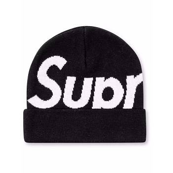 Supreme Big Logo Beanie ハット 黒 | JP111XF