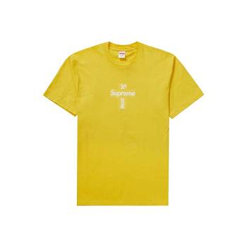 Supreme Cross Box Logo Tシャツ 黄色 | JP201UT