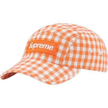 Supreme Gingham Camp Cap ハット オレンジ | JP118WY