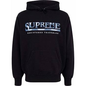 Supreme Logo Embroide パーカー 黒 | JP473LH