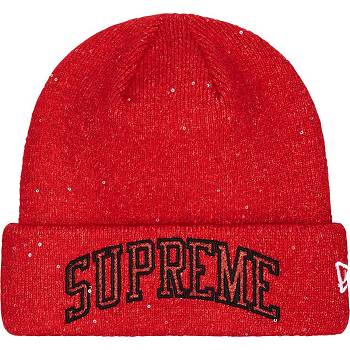 Supreme New Era® Metallic Arc Beanie ハット 赤 | JP144WY