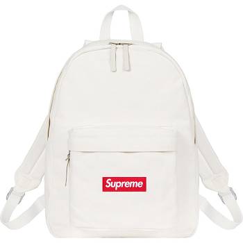 Supreme キャンバス Backpack バッグ 白 | JP165VD